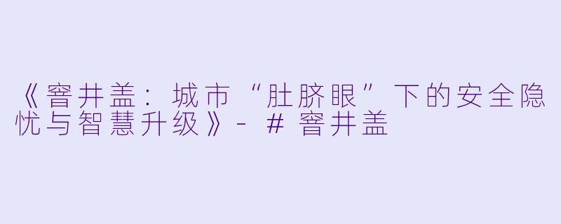 《窨井盖：城市“肚脐眼”下的安全隐忧与智慧升级》-#窨井盖