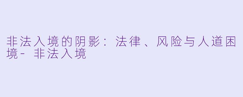 非法入境的阴影：法律、风险与人道困境-非法入境