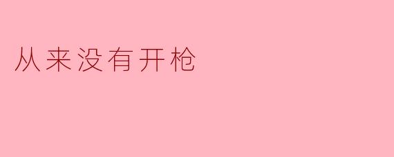 从来没有开枪