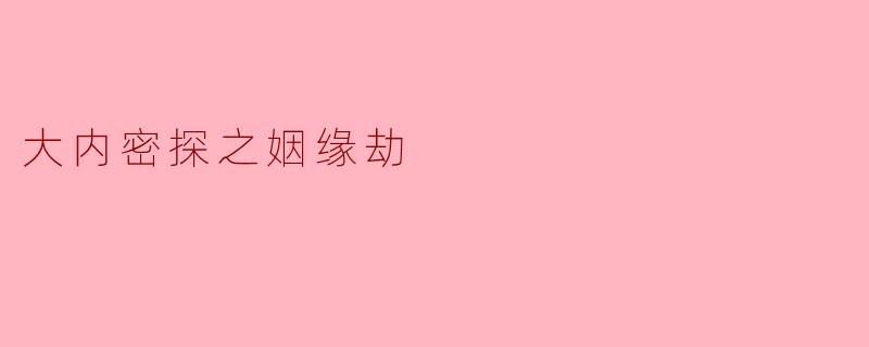 大内密探之姻缘劫