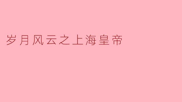 岁月风云之上海皇帝