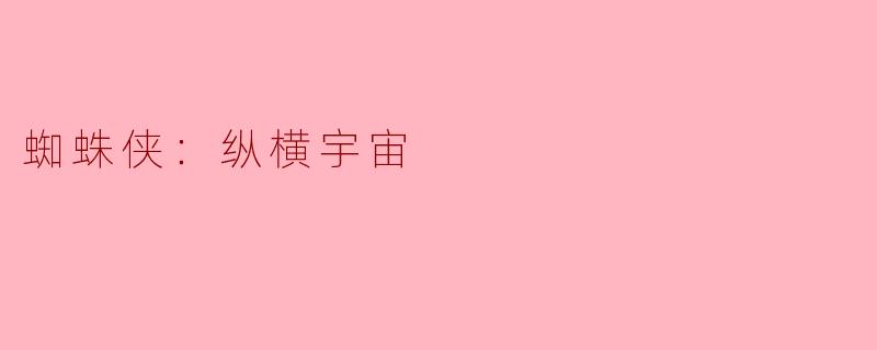 蜘蛛侠：纵横宇宙