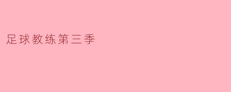 足球教练第三季