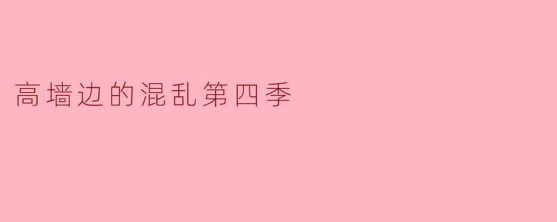 高墙边的混乱第四季