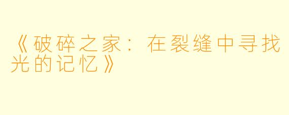 《破碎之家：在裂缝中寻找光的记忆》