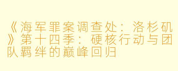 《海军罪案调查处：洛杉矶》第十四季：硬核行动与团队羁绊的巅峰回归