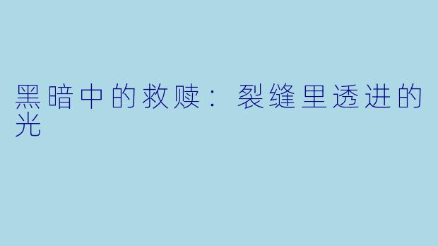 黑暗中的救赎：裂缝里透进的光