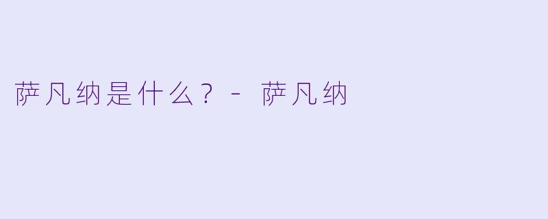 萨凡纳是什么？-萨凡纳
