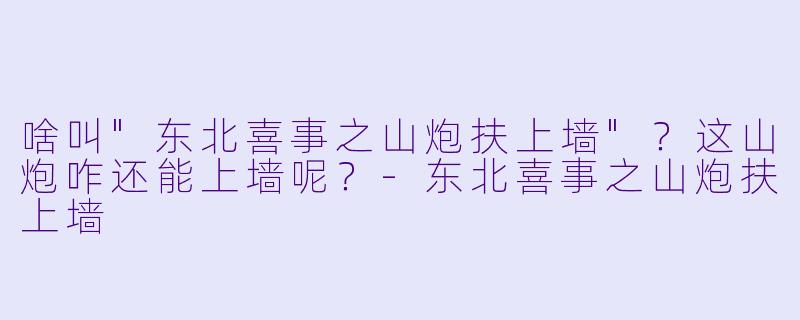 啥叫"东北喜事之山炮扶上墙"？这山炮咋还能上墙呢？