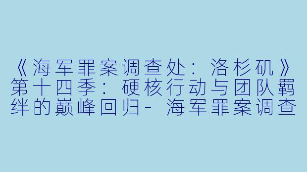 《海军罪案调查处：洛杉矶》第十四季：硬核行动与团队羁绊的巅峰回归-海军罪案调查处：洛杉矶第十四季
