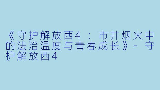 《守护解放西4：市井烟火中的法治温度与青春成长》-守护解放西4