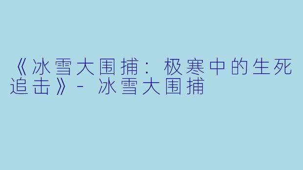 《冰雪大围捕：极寒中的生死追击》-冰雪大围捕