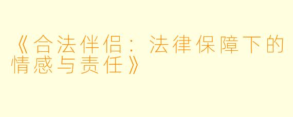 《合法伴侣：法律保障下的情感与责任》