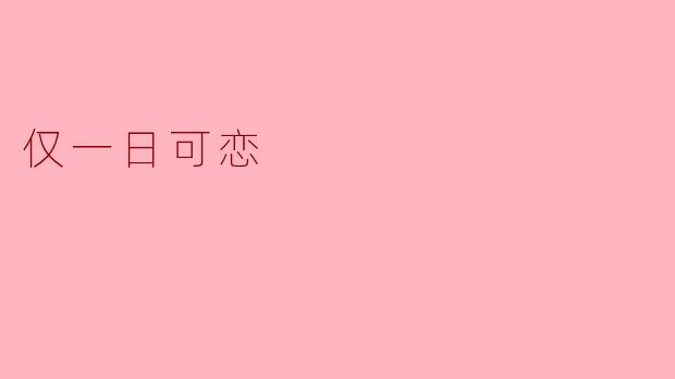 仅一日可恋