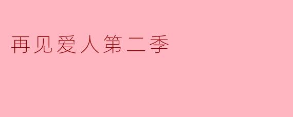 再见爱人第二季