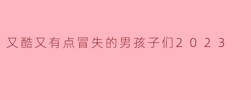 又酷又有点冒失的男孩子们2023