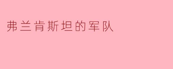 弗兰肯斯坦的军队