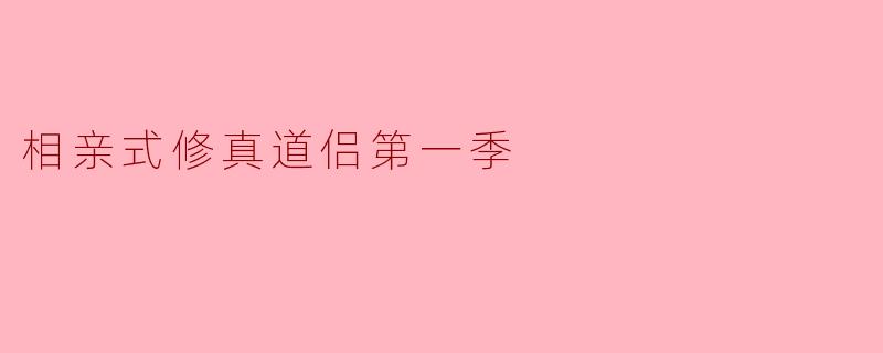 相亲式修真道侣第一季