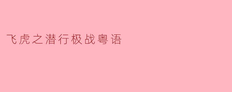 飞虎之潜行极战粤语