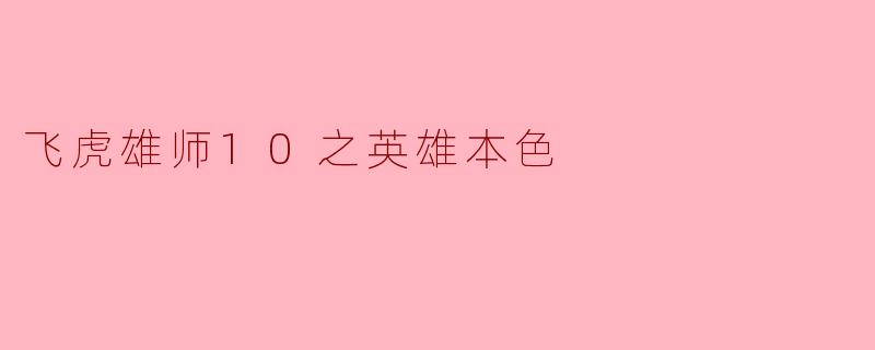 飞虎雄师10之英雄本色
