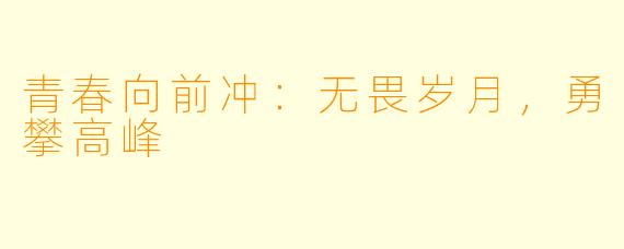 青春向前冲：无畏岁月，勇攀高峰