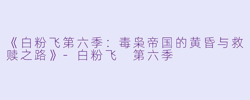 《白粉飞第六季：毒枭帝国的黄昏与救赎之路》-白粉飞 第六季