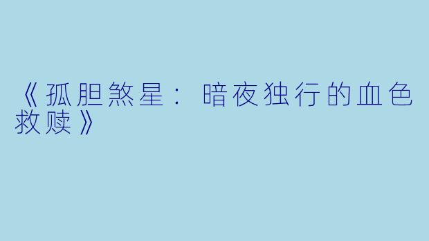《孤胆煞星：暗夜独行的血色救赎》