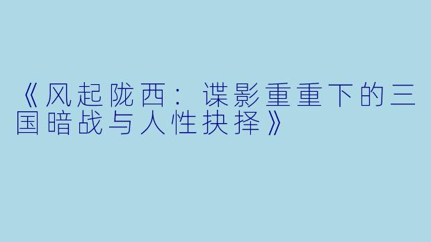 《风起陇西：谍影重重下的三国暗战与人性抉择》