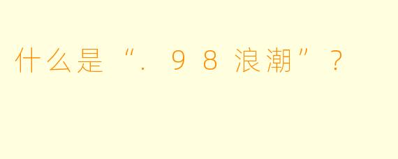 什么是“.98浪潮”？