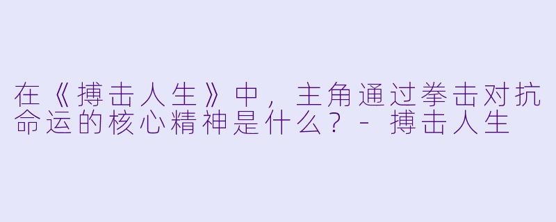 在《搏击人生》中，主角通过拳击对抗命运的核心精神是什么？-搏击人生