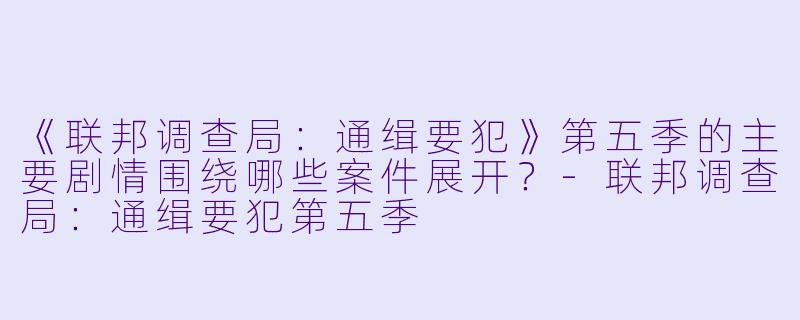 《联邦调查局：通缉要犯》第五季的主要剧情围绕哪些案件展开？-联邦调查局：通缉要犯第五季