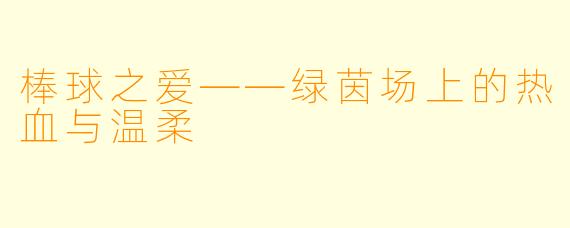 棒球之爱——绿茵场上的热血与温柔