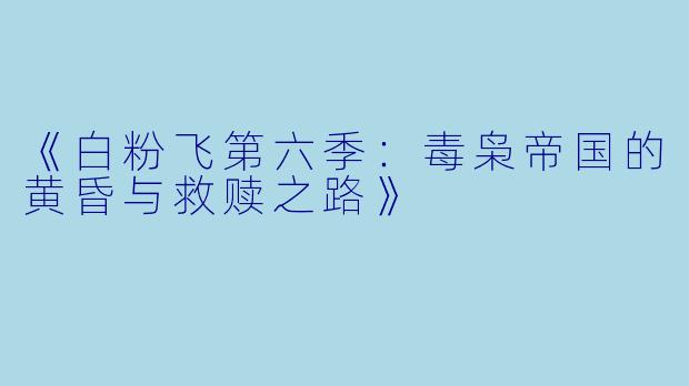 《白粉飞第六季：毒枭帝国的黄昏与救赎之路》
