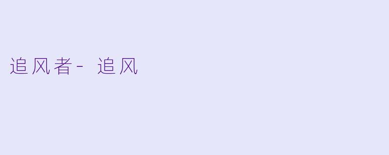 追风者-追风