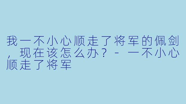 我一不小心顺走了将军的佩剑，现在该怎么办？-一不小心顺走了将军