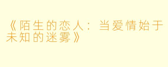 《陌生的恋人：当爱情始于未知的迷雾》