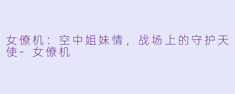 女僚机：空中姐妹情，战场上的守护天使-女僚机