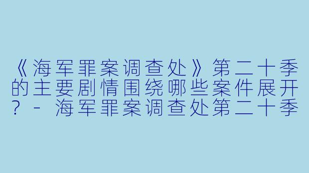《海军罪案调查处》第二十季的主要剧情围绕哪些案件展开？-海军罪案调查处第二十季