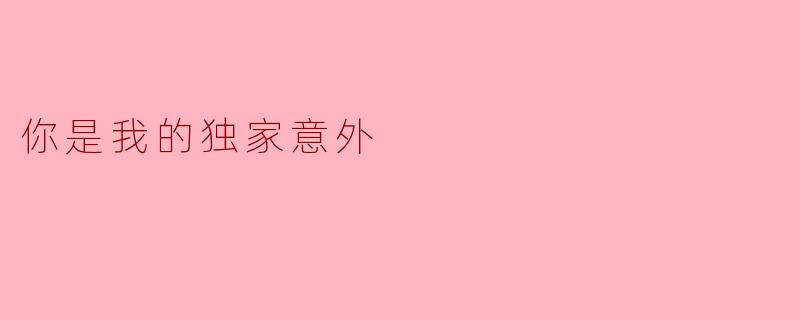 你是我的独家意外