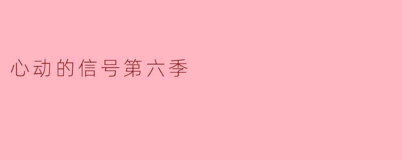 心动的信号第六季