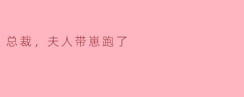 总裁，夫人带崽跑了