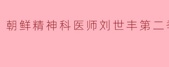 朝鲜精神科医师刘世丰第二季
