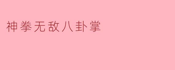 神拳无敌八卦掌