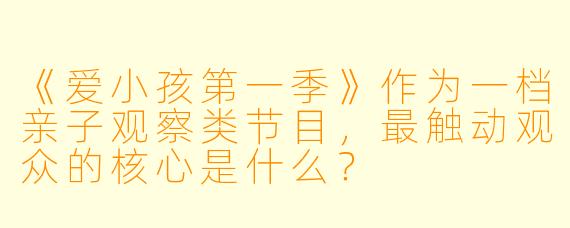 《爱小孩第一季》作为一档亲子观察类节目，最触动观众的核心是什么？