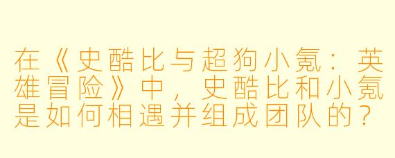 在《史酷比与超狗小氪：英雄冒险》中，史酷比和小氪是如何相遇并组成团队的？