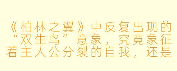 《柏林之翼》中反复出现的“双生鸟”意象，究竟象征着主人公分裂的自我，还是冷战背景下柏林被割裂的宿命？
