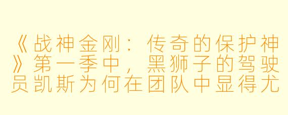 《战神金刚：传奇的保护神》第一季中，黑狮子的驾驶员凯斯为何在团队中显得尤为关键？
