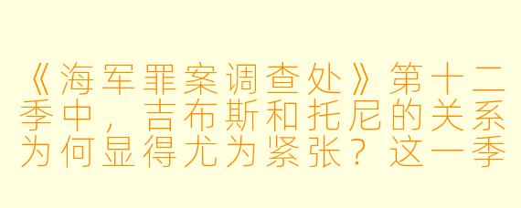 《海军罪案调查处》第十二季中，吉布斯和托尼的关系为何显得尤为紧张？这一季是否暗示了托尼的离开？