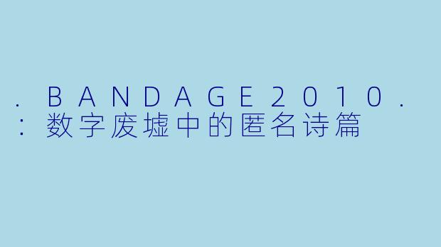 .BANDAGE2010.：数字废墟中的匿名诗篇