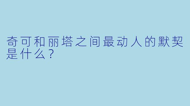 奇可和丽塔之间最动人的默契是什么？